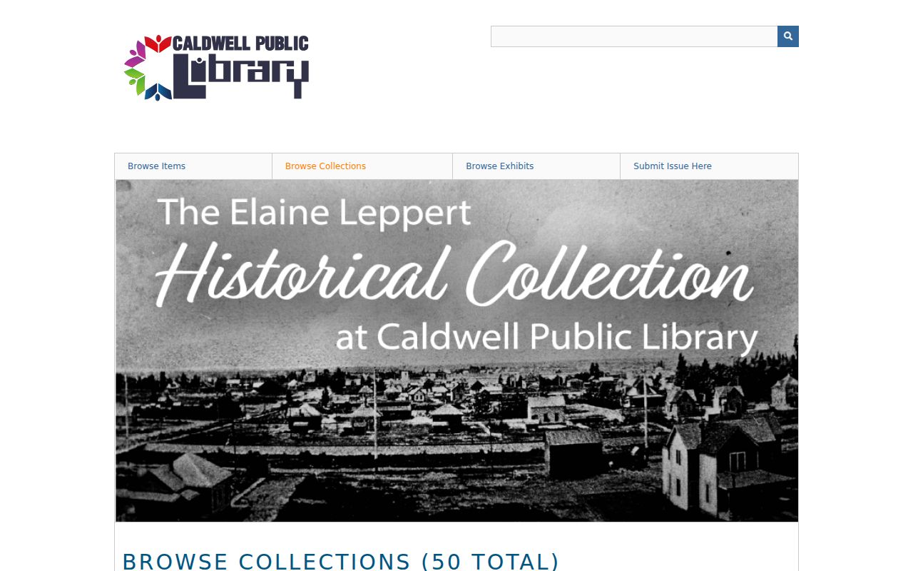 Caldwell Historical Collection browse screen for address-history research